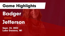 Badger  vs Jefferson  Game Highlights - Sept. 24, 2022