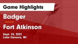 Badger  vs Fort Atkinson  Game Highlights - Sept. 24, 2022