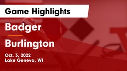 Badger  vs Burlington  Game Highlights - Oct. 3, 2022