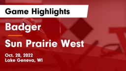 Badger  vs Sun Prairie West  Game Highlights - Oct. 20, 2022