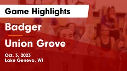 Badger  vs Union Grove  Game Highlights - Oct. 3, 2023