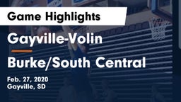 Gayville-Volin  vs Burke/South Central Game Highlights - Feb. 27, 2020