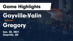 Gayville-Volin  vs Gregory  Game Highlights - Jan. 30, 2021