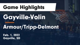 Gayville-Volin  vs Armour/Tripp-Delmont  Game Highlights - Feb. 1, 2022