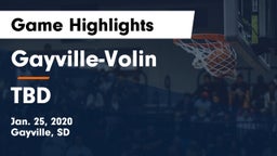 Gayville-Volin  vs TBD Game Highlights - Jan. 25, 2020