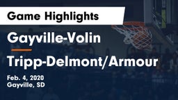 Gayville-Volin  vs Tripp-Delmont/Armour Game Highlights - Feb. 4, 2020