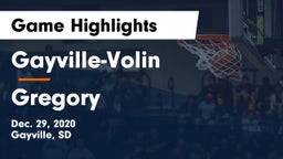 Gayville-Volin  vs Gregory  Game Highlights - Dec. 29, 2020