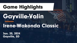 Gayville-Volin  vs Irene-Wakonda Classic Game Highlights - Jan. 20, 2024