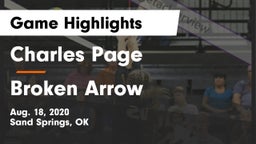 Charles Page  vs Broken Arrow  Game Highlights - Aug. 18, 2020