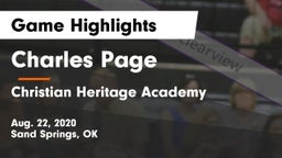 Charles Page  vs Christian Heritage Academy Game Highlights - Aug. 22, 2020