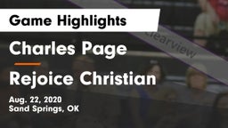 Charles Page  vs Rejoice Christian  Game Highlights - Aug. 22, 2020