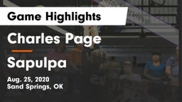 Charles Page  vs Sapulpa Game Highlights - Aug. 25, 2020