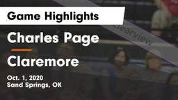 Charles Page  vs Claremore Game Highlights - Oct. 1, 2020