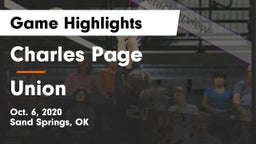Charles Page  vs Union  Game Highlights - Oct. 6, 2020