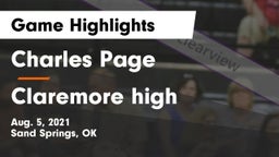 Charles Page  vs Claremore high  Game Highlights - Aug. 5, 2021