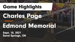 Charles Page  vs Edmond Memorial  Game Highlights - Sept. 10, 2021