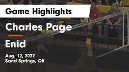 Charles Page  vs Enid  Game Highlights - Aug. 12, 2022