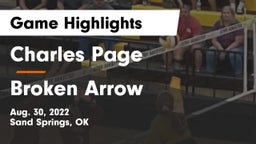 Charles Page  vs Broken Arrow  Game Highlights - Aug. 30, 2022