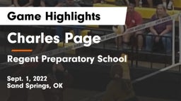 Charles Page  vs Regent Preparatory School  Game Highlights - Sept. 1, 2022