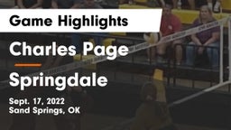 Charles Page  vs Springdale Game Highlights - Sept. 17, 2022