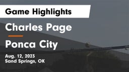 Charles Page  vs Ponca City  Game Highlights - Aug. 12, 2023