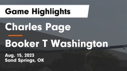 Charles Page  vs Booker T Washington  Game Highlights - Aug. 15, 2023