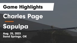 Charles Page  vs Sapulpa  Game Highlights - Aug. 25, 2023