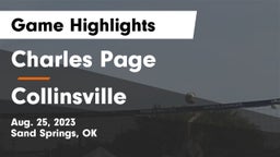 Charles Page  vs Collinsville Game Highlights - Aug. 25, 2023
