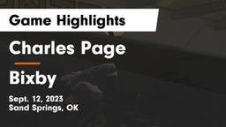 Charles Page  vs Bixby  Game Highlights - Sept. 12, 2023