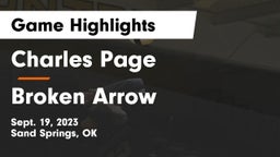 Charles Page  vs Broken Arrow  Game Highlights - Sept. 19, 2023