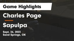 Charles Page  vs Sapulpa  Game Highlights - Sept. 26, 2023