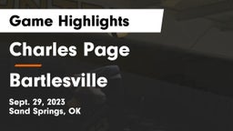 Charles Page  vs Bartlesville Game Highlights - Sept. 29, 2023