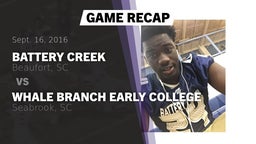 Recap: Battery Creek  vs. Whale Branch Early College  2016