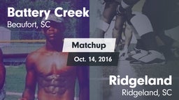 Matchup: Battery Creek vs. Ridgeland  2016