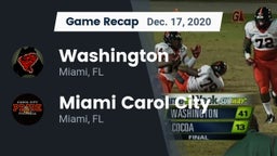 Recap: Washington  vs. Miami Carol City  2020