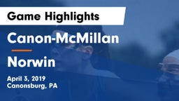 Canon-McMillan  vs Norwin  Game Highlights - April 3, 2019