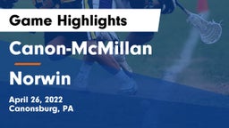 Canon-McMillan  vs Norwin  Game Highlights - April 26, 2022