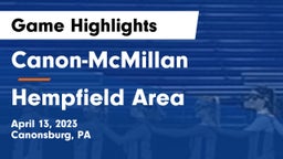 Canon-McMillan  vs Hempfield Area  Game Highlights - April 13, 2023
