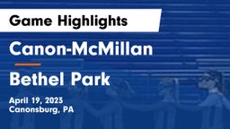 Canon-McMillan  vs Bethel Park  Game Highlights - April 19, 2023