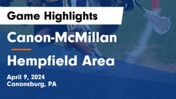 Canon-McMillan  vs Hempfield Area  Game Highlights - April 9, 2024