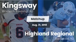 Matchup: Kingsway vs. Highland Regional  2018