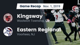 Recap: Kingsway  vs. Eastern Regional  2019