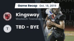 Recap: Kingsway  vs. TBD - BYE 2019