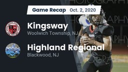 Recap: Kingsway  vs. Highland Regional  2020