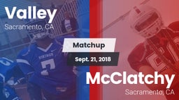 Matchup: Valley  vs. McClatchy  2018
