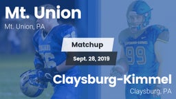 Matchup: Mt. Union vs. Claysburg-Kimmel  2019