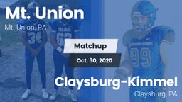 Matchup: Mt. Union vs. Claysburg-Kimmel  2020