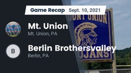 Recap: Mt. Union  vs. Berlin Brothersvalley  2021