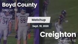 Matchup: Boyd County vs. Creighton  2020