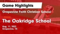 Grapevine Faith Christian School vs The Oakridge School Game Highlights - Aug. 11, 2022